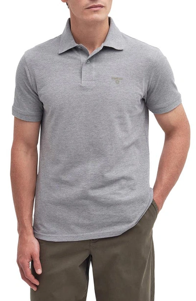 Shop Barbour Lightweight Sports Piqué Polo In Grey Marl