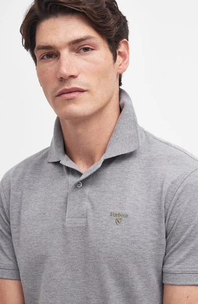 Shop Barbour Lightweight Sports Piqué Polo In Grey Marl