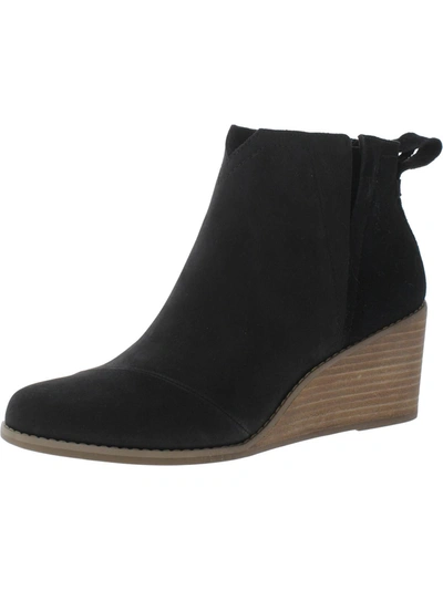 Shop Toms Clare Womens Pointed Toe Wedge Heel Wedge Boots In Black