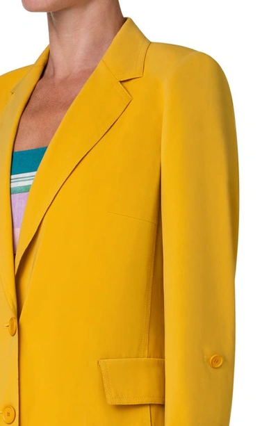 Shop Akris Punto Relaxed Single Breasted Crepe Jacket In Sun