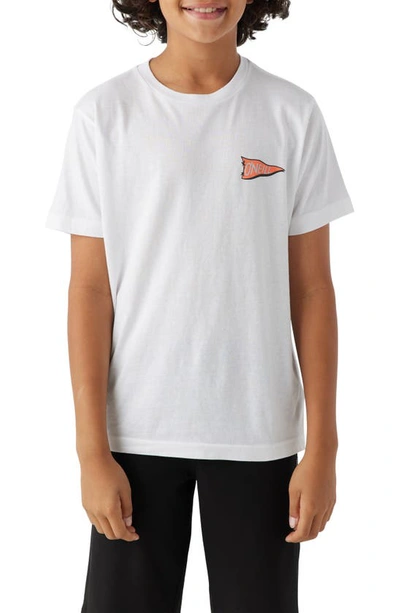 Shop O'neill Kids' Charger Cotton Graphic T-shirt In White