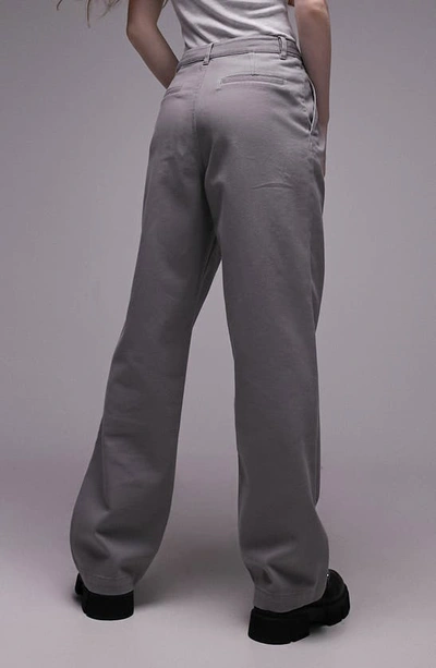Shop Topshop Straight Leg Pants In Grey