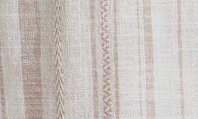 Shop Splendid Angie Mixed Stripe Linen Blend Drawstring Pants In Fawn Yarn Dye