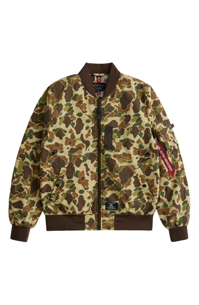 Shop Alpha Industries L-2b Skymaster Gen Ii Water Resistant Bomber Jacket In Green Frog Skin Camo