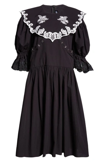 Shop Chopova Lowena Fer Midi Dress In Black