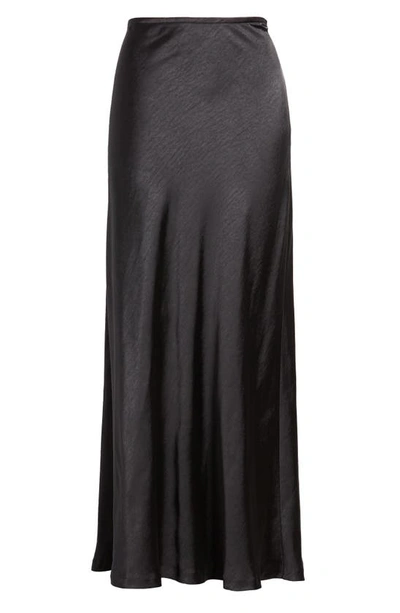 Shop Kobi Halperin Dominique Satin Maxi Skirt In Black