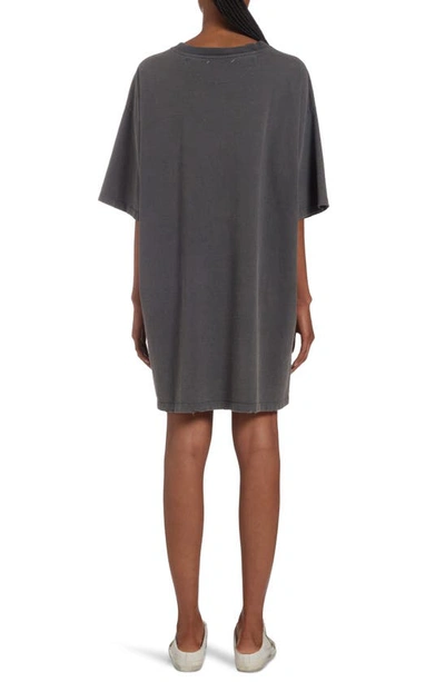 Shop Golden Goose Distressed Logo Graphic T-shirt Dress In Anthracite