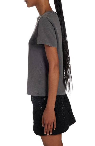 Golden Goose Doris Cotton T-shirt With Logo Detail In Anthracite