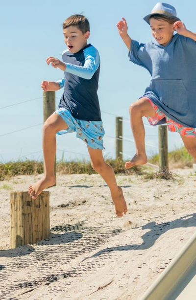 Snapper Rock Little Boy's & Boy's Colorblock Long-sleeve Rash Top In Blue