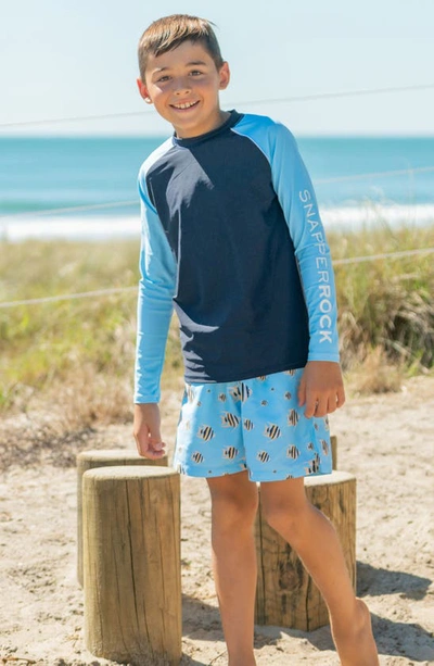 Snapper Rock Little Boy's & Boy's Colorblock Long-sleeve Rash Top In Blue
