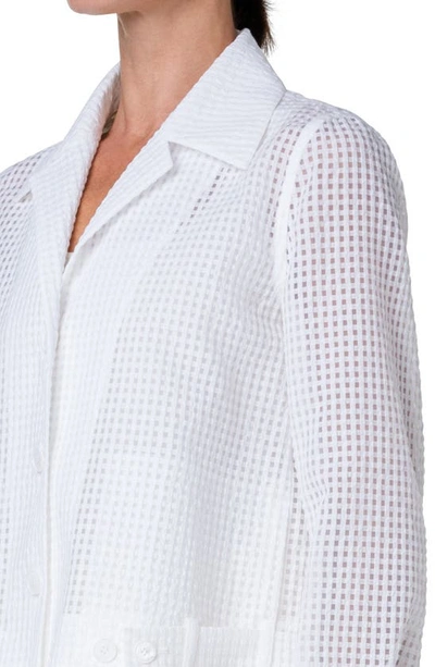 Akris Tarrell Check Shirt In Ecru