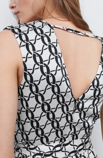 Mango Chain-print Jumpsuit Black In Black