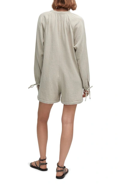 Mango Short Jumpsuit With Buttons Light/pastel Grey In Light/ Pastel Grey