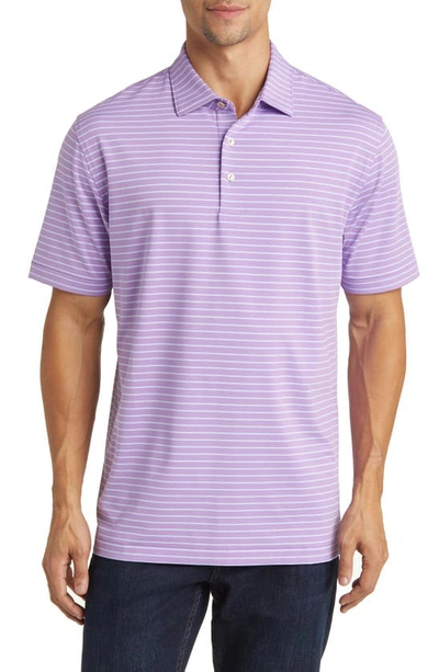 Shop Peter Millar Drum Stripe Performance Jersey Polo In Dragonfly
