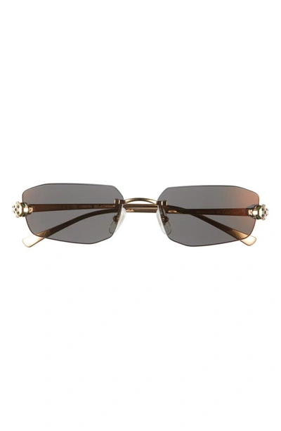 Shop Cartier 56mm Geometric Sunglasses In Gold 1