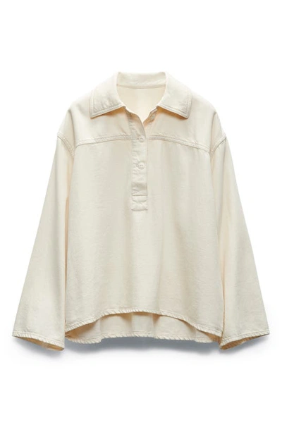 Shop Rag & Bone Emily Lightweight Denim Popover Shirt In Ecru