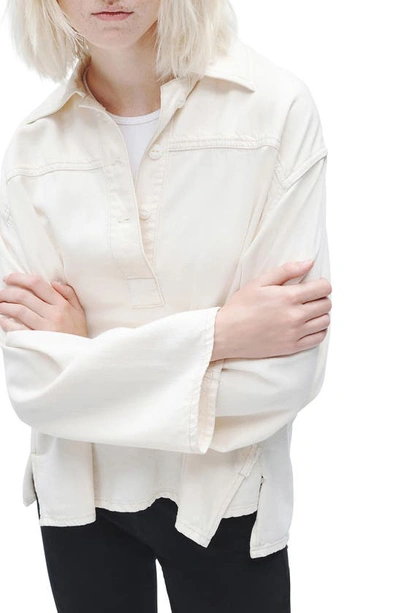 Shop Rag & Bone Emily Lightweight Denim Popover Shirt In Ecru
