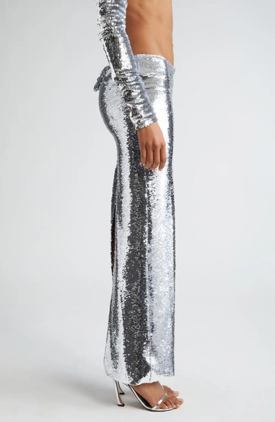 Shop Laquan Smith Sequin Maxi Skirt In Silver