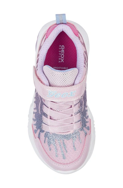 Shop Geox Kids' Assister Light-up Sneaker In Pink Blue