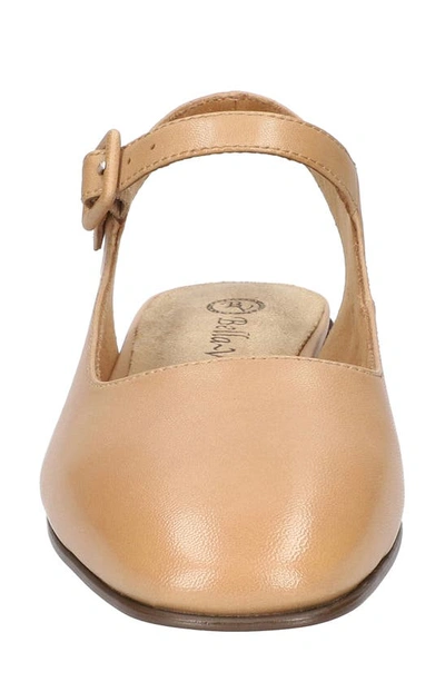 Shop Bella Vita Andie Slingback Flat In Saddle Burnished Leather