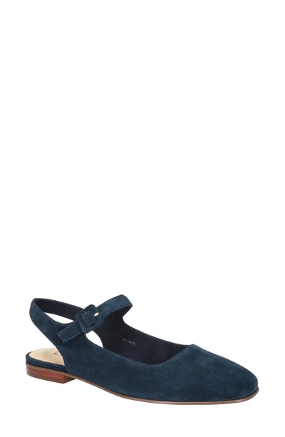 Shop Bella Vita Andie Slingback Flat In Navy Suede Leather