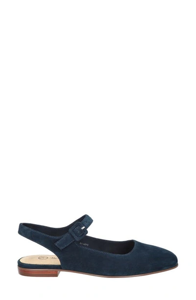 Shop Bella Vita Andie Slingback Flat In Navy Suede Leather