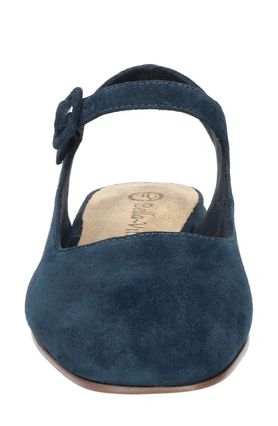 Shop Bella Vita Andie Slingback Flat In Navy Suede Leather