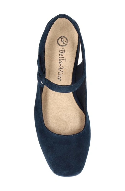 Bella Vita Womens Suede Ankle Strap In Navy Suede Leather