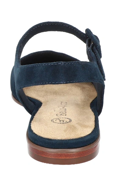 Shop Bella Vita Andie Slingback Flat In Navy Suede Leather