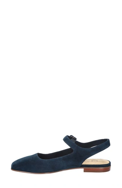 Shop Bella Vita Andie Slingback Flat In Navy Suede Leather