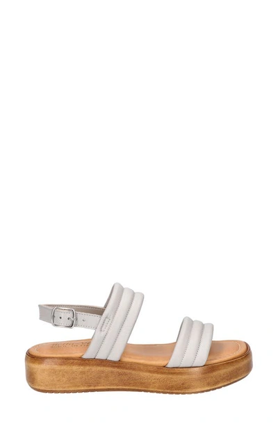 Shop Bella Vita Ode Platform Sandal In Grey Italian Leather