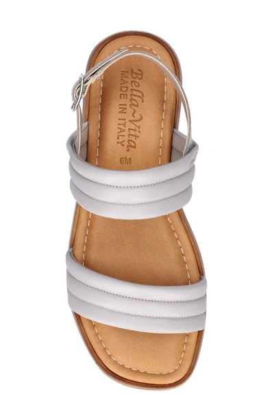 Shop Bella Vita Ode Platform Sandal In Grey Italian Leather