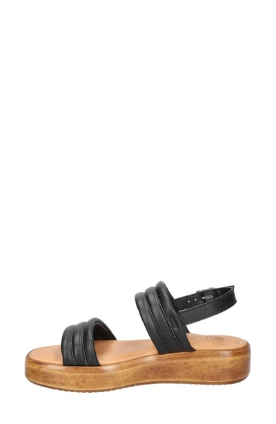 Shop Bella Vita Ode Platform Sandal In Black Italian Leather