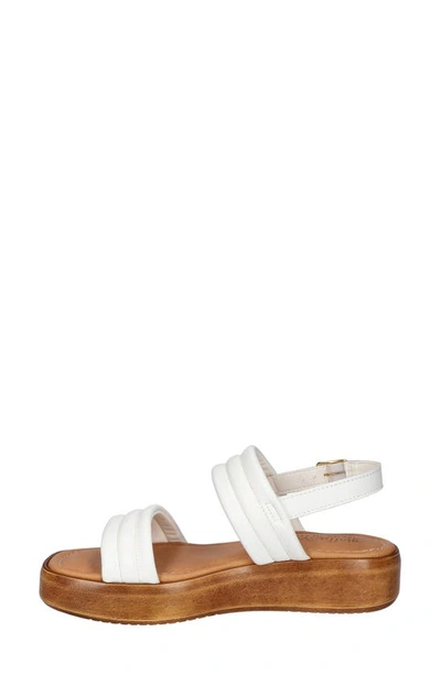 Shop Bella Vita Ode Platform Sandal In White Italian Leather