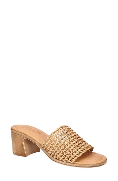 Shop Bella Vita Eni-italy Slide Sandal In Tan Woven