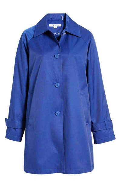 Shop Via Spiga Balmacain Water Repellent Cotton Blend Coat In Positano Blue