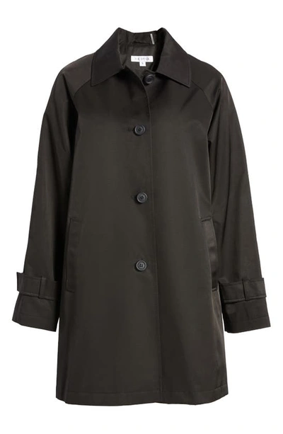 Shop Via Spiga Balmacain Water Repellent Cotton Blend Coat In Black