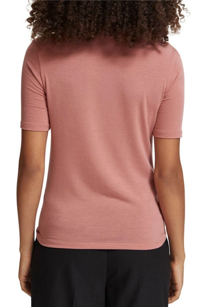 Shop Scotch & Soda Mock Neck Short Sleeve Top In Weathered Pink