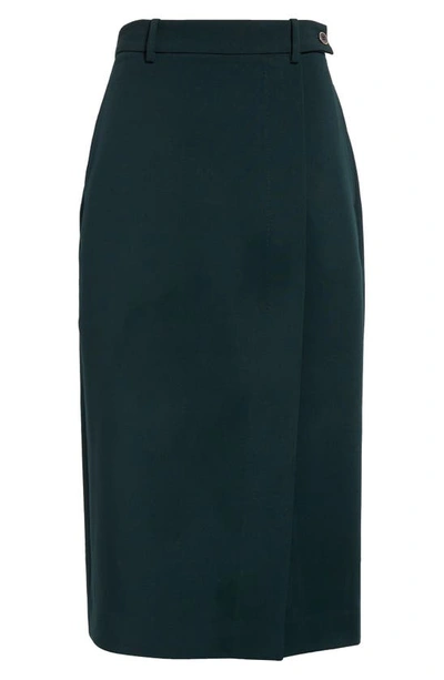 St John Stretch Cady Midi Skirt In Spruce