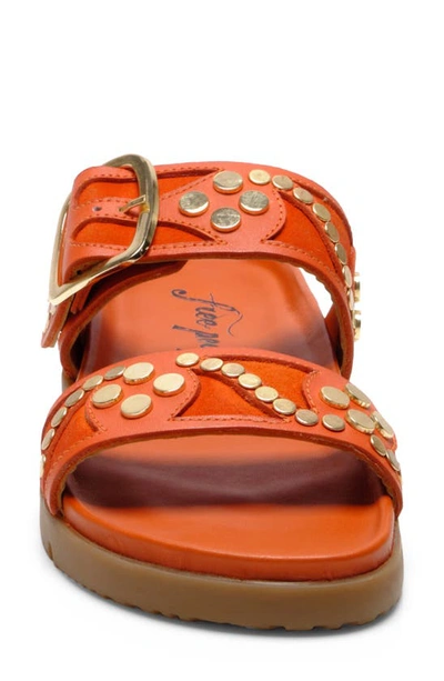 Shop Free People Revelry Studded Slide Sandal In Persimmon