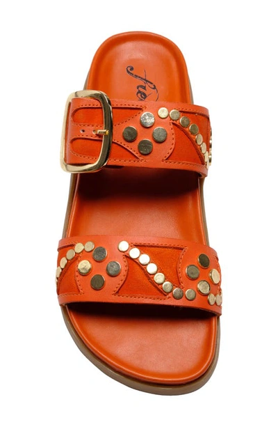 Shop Free People Revelry Studded Slide Sandal In Persimmon