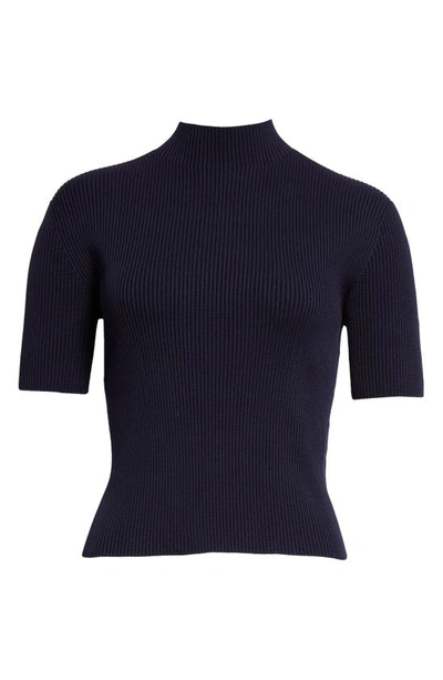 Shop Cfcl Portrait Short Sleeve Rib Top In Navy