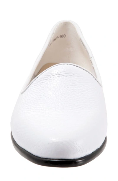 Shop Trotters Liz Flat In White/ White Leather