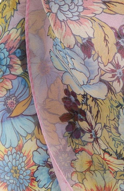 Shop Etro Floral Silk Scarf In Print On Purple Base