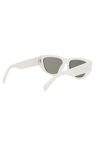 Shop Celine Animation 55mm Gradient Cat Eye Sunglasses In Ivory / Smoke