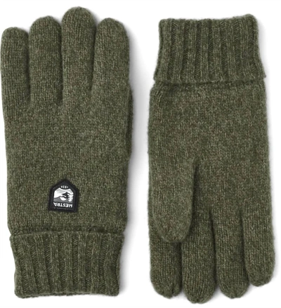 Shop Hestra Basic Wool Glove In Olive In Green