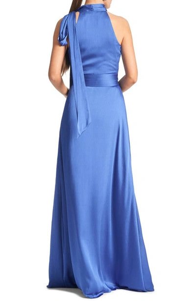 Sachin & Babi Kayla Crinkle Georgette Gown In French Blue