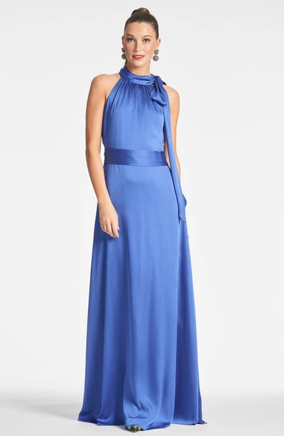 Shop Sachin & Babi Kayla Crinkle Georgette Gown In French Blue