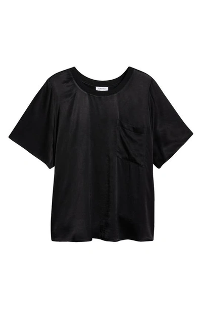 Shop Nordstrom Woven Pocket T-shirt In Black