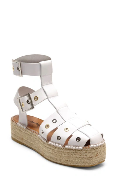 Shop Free People Gable Glad Ankle Strap Espadrille Platform Sandal In White